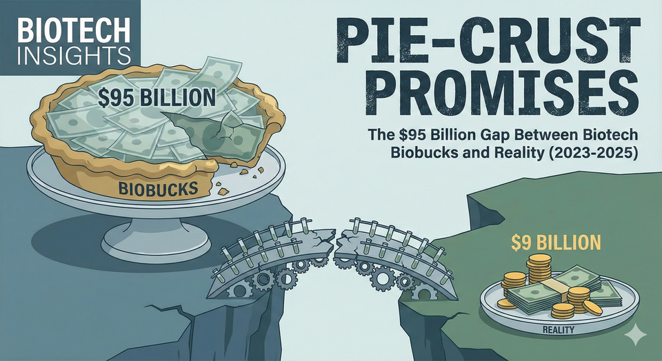 Pie-Crust Promises: The $95 Billion Gap Between Biotech Biobucks and Reality (2023-2025)